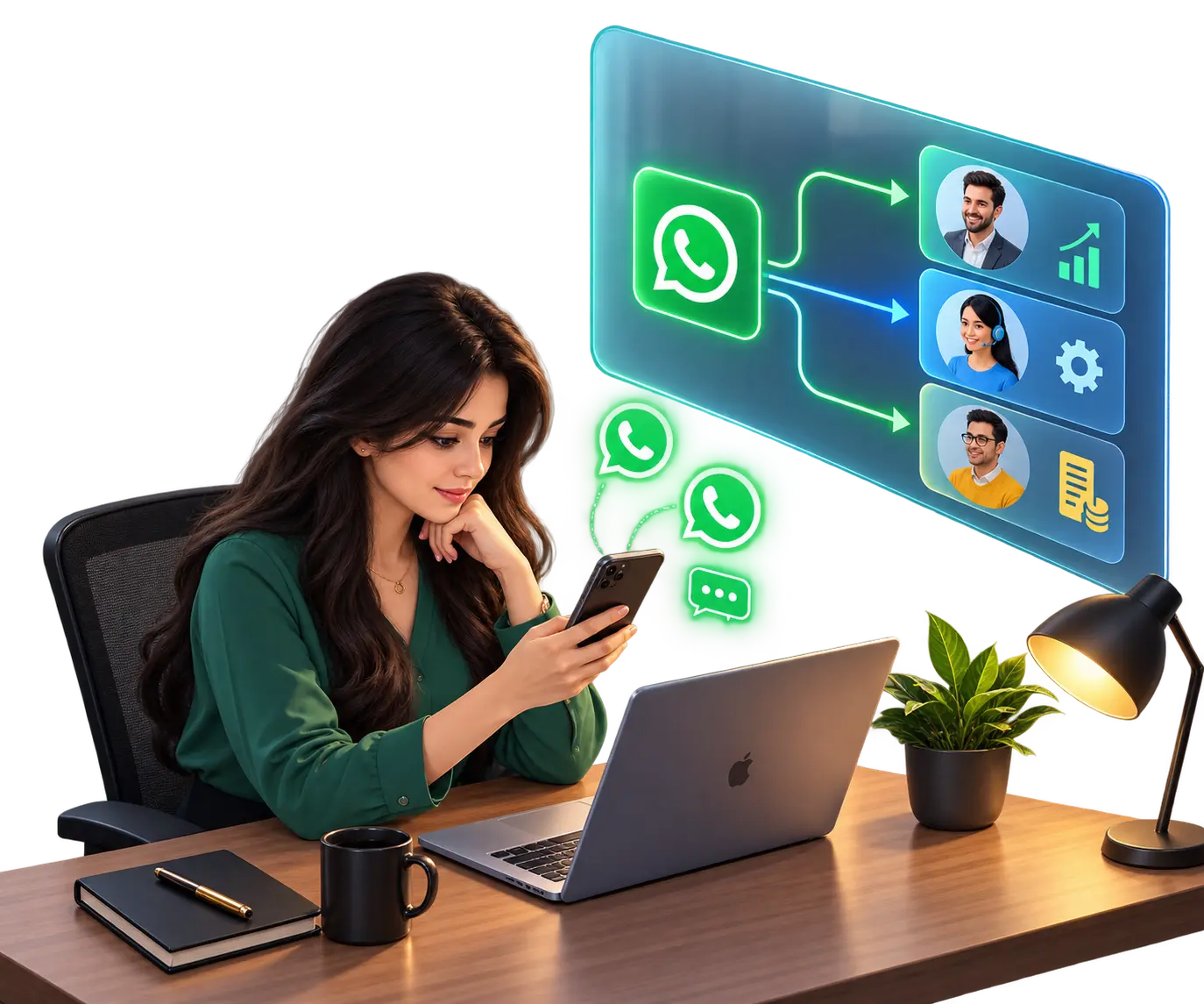 IVR call routing and management dashboard in WhatsApp PBX