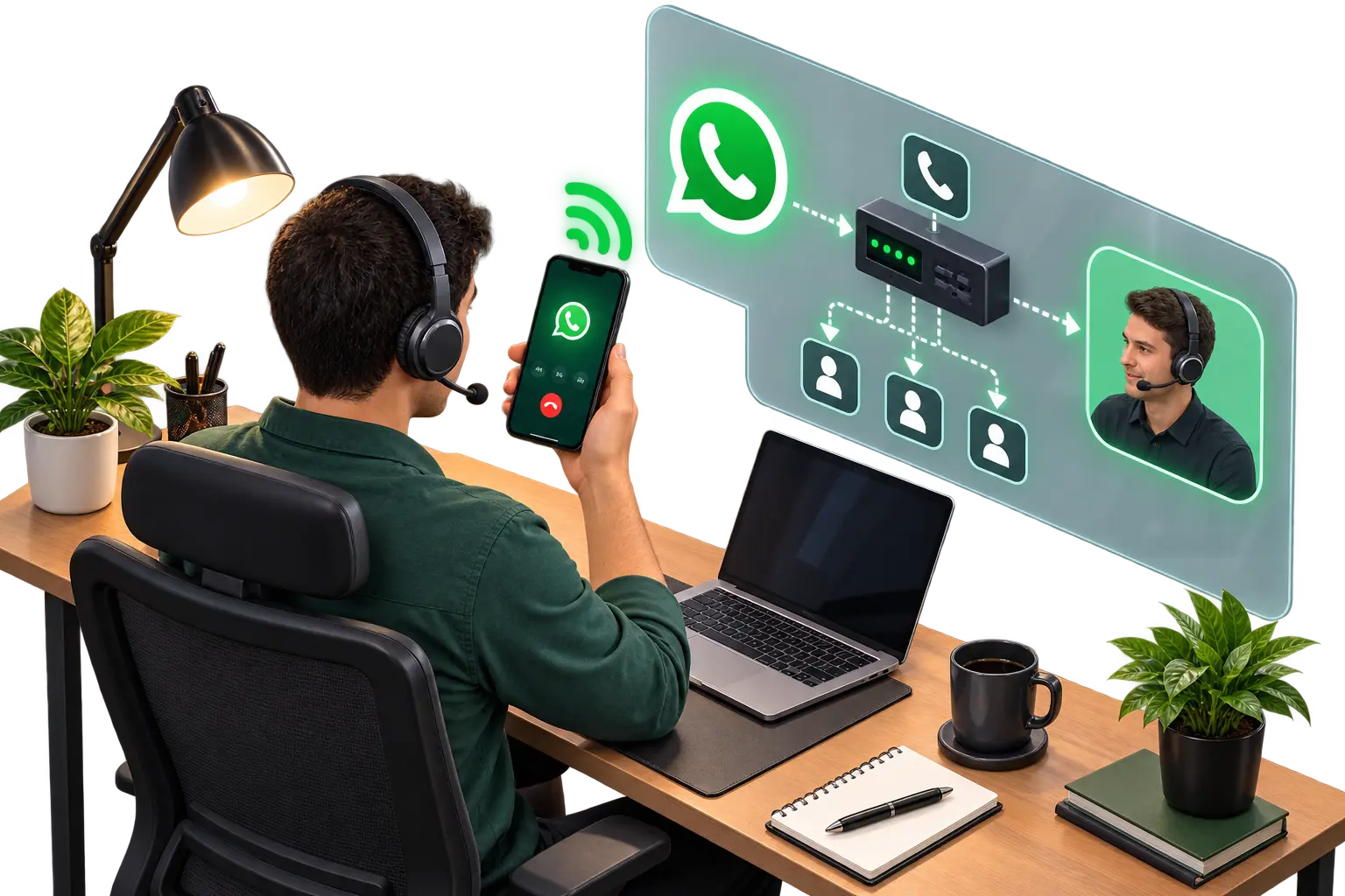 Receiving customer calls directly on WhatsApp Business number